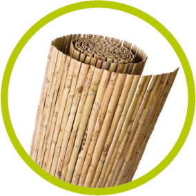Cañizo de bambú partido