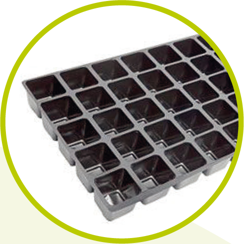 Bandejas para germinación y esquejado.